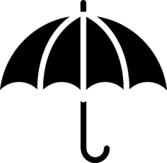 Open Umbrella Outline Stencil Svg Design File, Free Vectors File